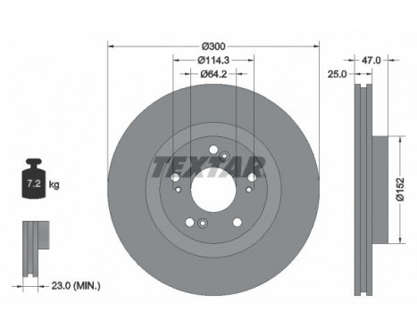 Brake Disc PRO 92186503 Textar