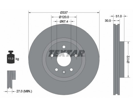 Brake Disc PRO 92187103 Textar