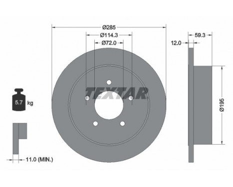 Brake Disc PRO 92194003 Textar