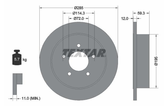 Brake Disc PRO 92194003 Textar