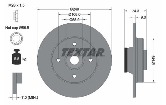 Brake Disc PRO 92194103 Textar