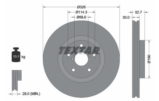 Brake Disc PRO 92194303 Textar