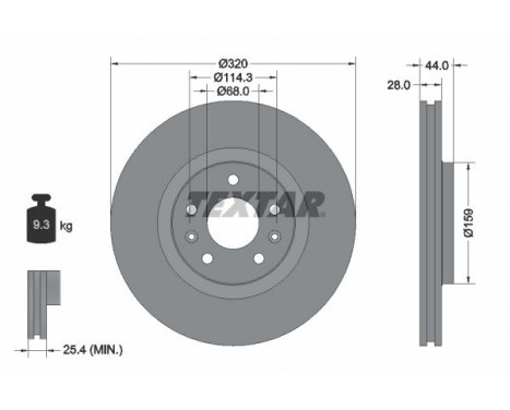 Brake Disc PRO 92195403 Textar