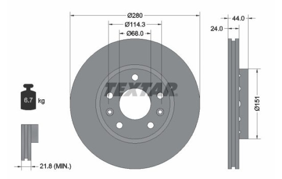 Brake Disc PRO+ 92195505 Textar