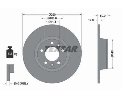 Brake Disc PRO 92195803 Textar