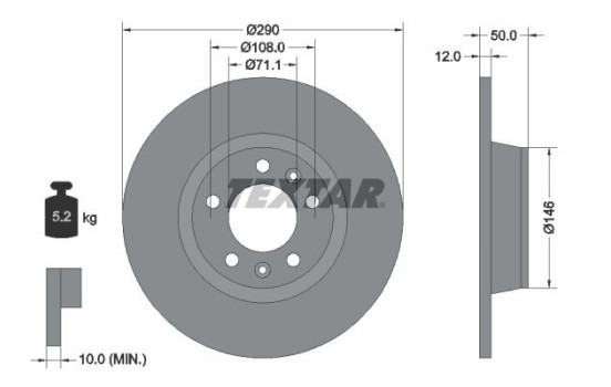 Brake Disc PRO 92195803 Textar