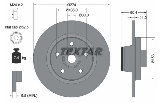 Brake Disc PRO 92196203 Textar