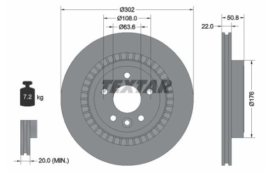 Brake Disc PRO 92196403 Textar