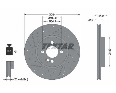 Brake Disc PRO 92196703 Textar