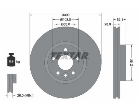 Brake Disc PRO+ 92196905 Textar