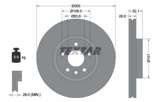 Brake Disc PRO+ 92196905 Textar