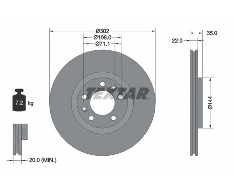 Brake Disc PRO 92197103 Textar