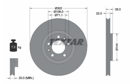 Brake Disc PRO 92197103 Textar