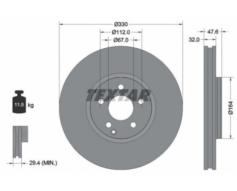 Brake Disc PRO+ 92198805 Textar