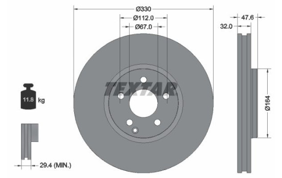 Brake Disc PRO+ 92198805 Textar