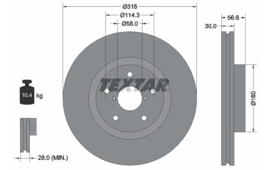 Brake Disc PRO 92199203 Textar