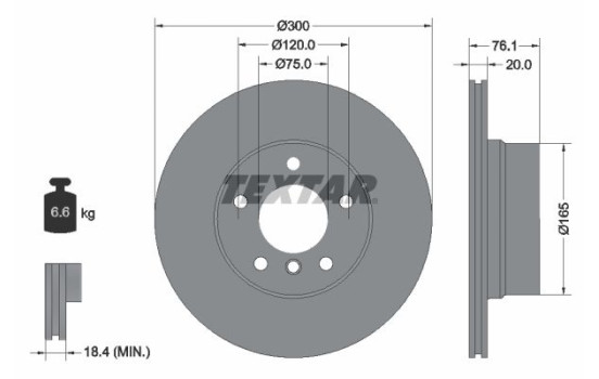 Brake Disc PRO 92199503 Textar