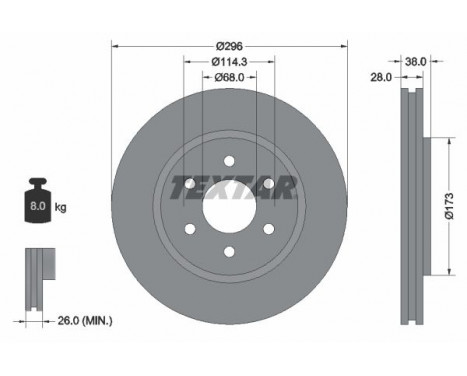 Brake Disc PRO 92199603 Textar