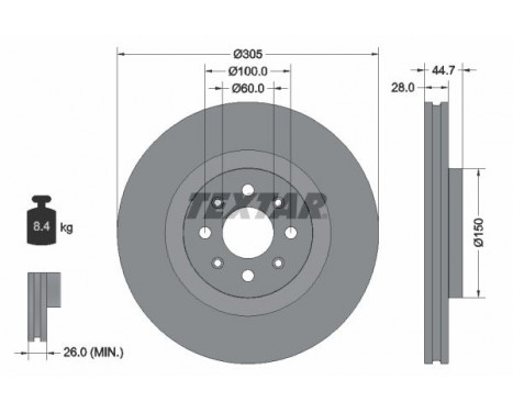 Brake Disc PRO 92202203 Textar