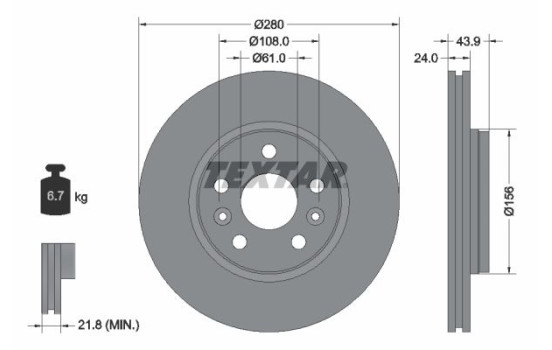 Brake Disc PRO 92202403 Textar