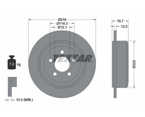 Brake Disc PRO 92202703 Textar