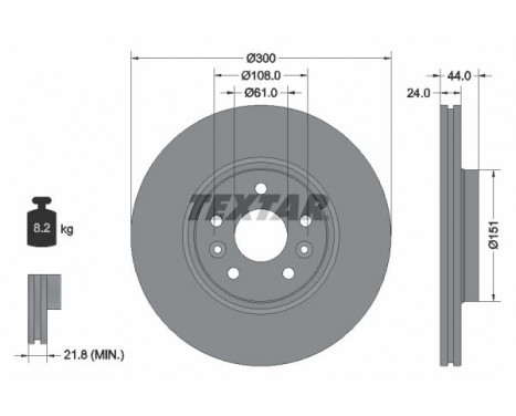 Brake Disc PRO 92202803 Textar