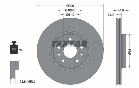 Brake Disc PRO 92202803 Textar