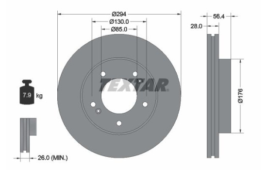 Brake Disc PRO 92203203 Textar