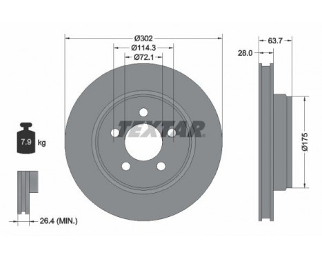 Brake Disc PRO 92203303 Textar