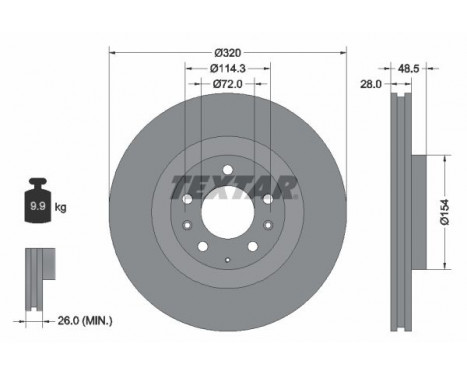 Brake Disc PRO 92203403 Textar