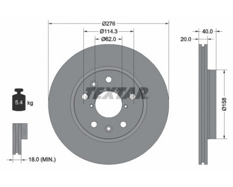 Brake Disc PRO 92204703 Textar