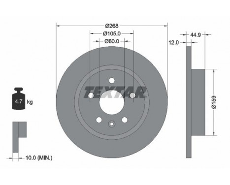 Brake Disc PRO 92205503 Textar