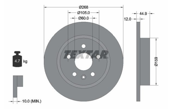 Brake Disc PRO 92205503 Textar