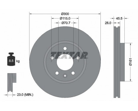 Brake Disc PRO+ 92205605 Textar