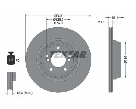 Brake Disc PRO+ 92211305 Textar