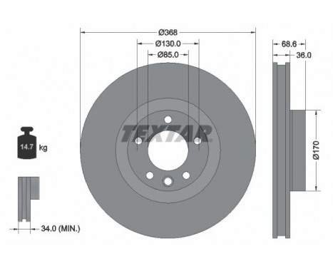 Brake Disc PRO 92213603 Textar