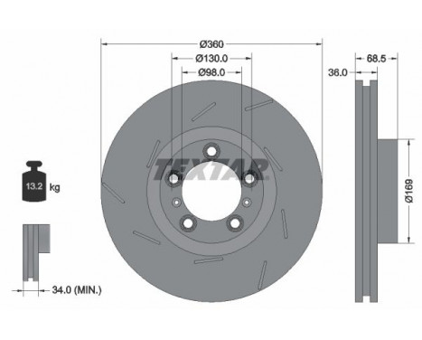 Brake Disc PRO+ 92213905 Textar