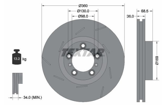 Brake Disc PRO+ 92213905 Textar
