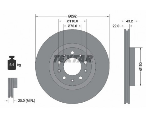 Brake Disc PRO 92221103 Textar