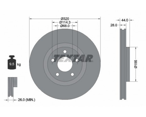 Brake Disc PRO 92222003 Textar