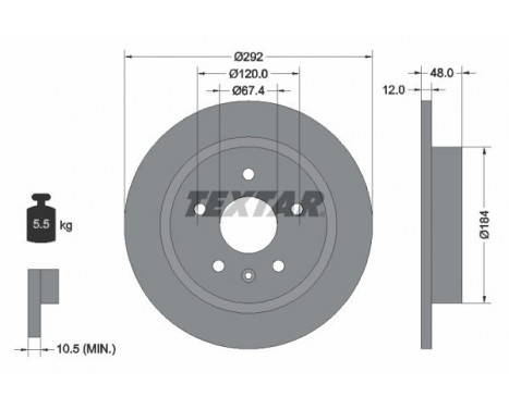 Brake Disc PRO 92222903 Textar