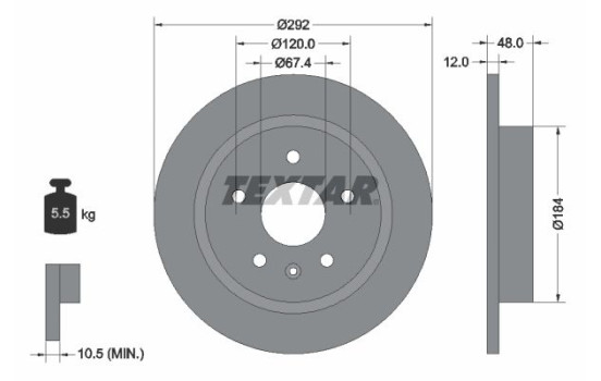 Brake Disc PRO 92222903 Textar