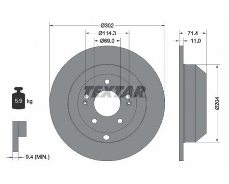 Brake Disc PRO 92223403 Textar