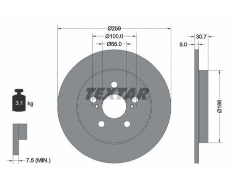 Brake Disc PRO 92224003 Textar