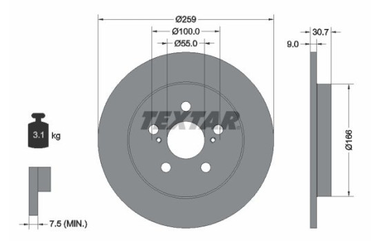 Brake Disc PRO 92224003 Textar