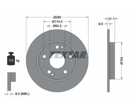 Brake Disc PRO 92224103 Textar