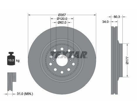 Brake Disc PRO 92224203 Textar