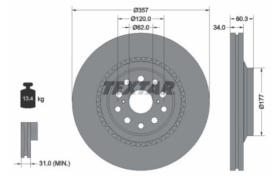 Brake Disc PRO 92224303 Textar