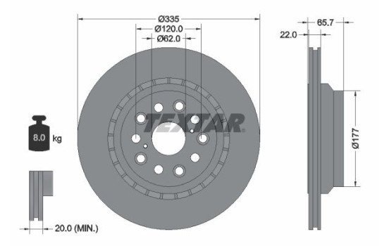 Brake Disc PRO 92224403 Textar