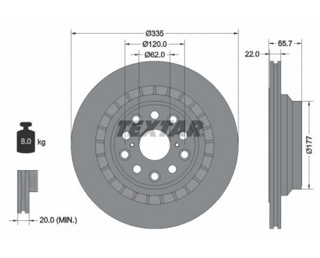 Brake Disc PRO 92224503 Textar